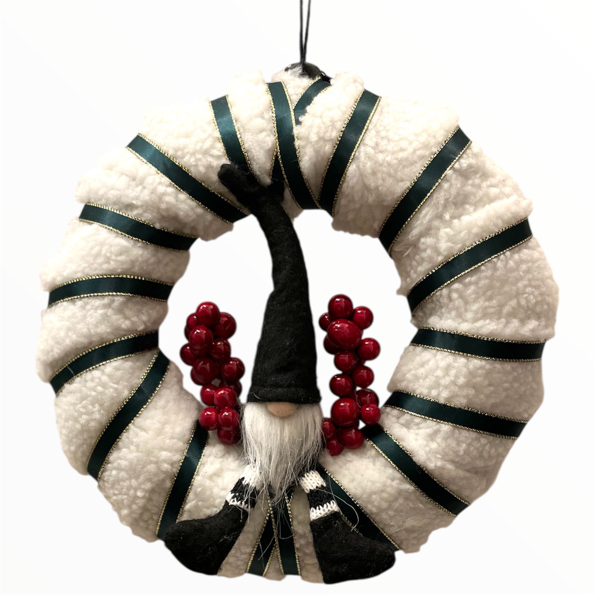 Julkrans med Tomte – Handgjord Julkrans till Dörren