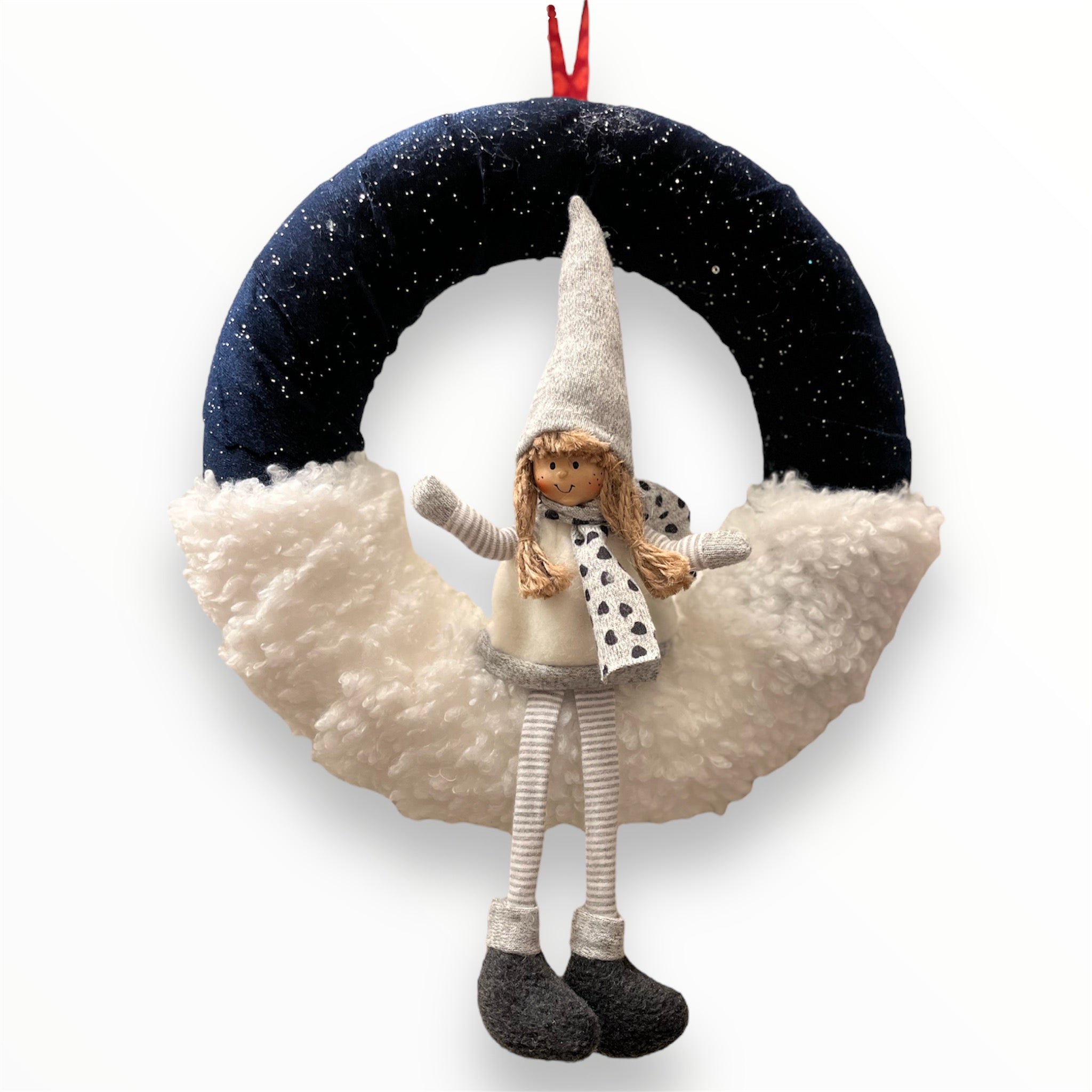 Julkrans med Tomtenissa – Handgjord Julkrans till Dörren