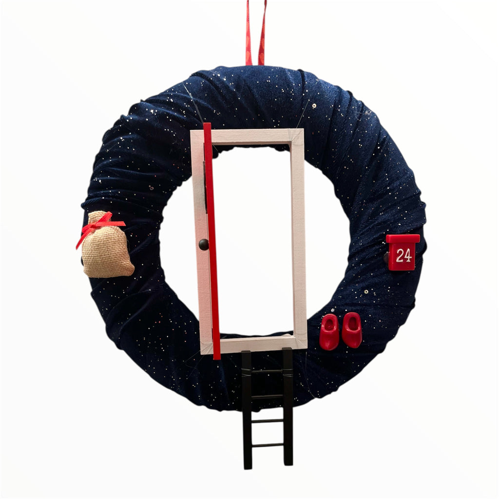 Julkrans med Nissedörr